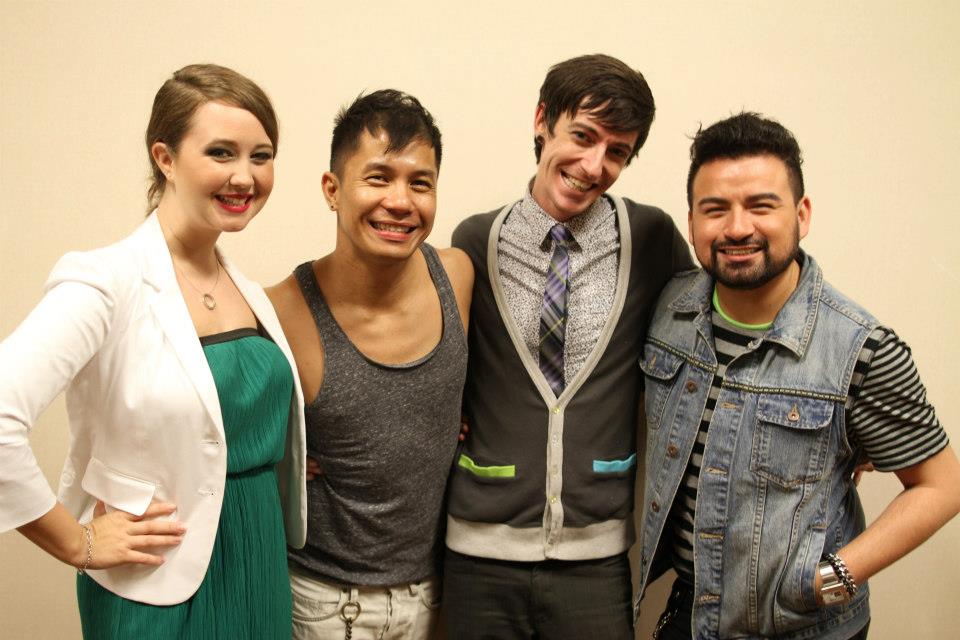 Tiffany and Albey with Project Runway designers Jay Nicolas Sario and Andy J. Thouvenot