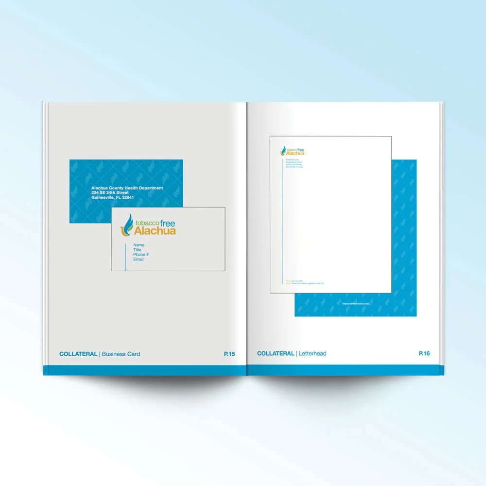 neutral7 graphic design tobacco free alachua branding guide booklet