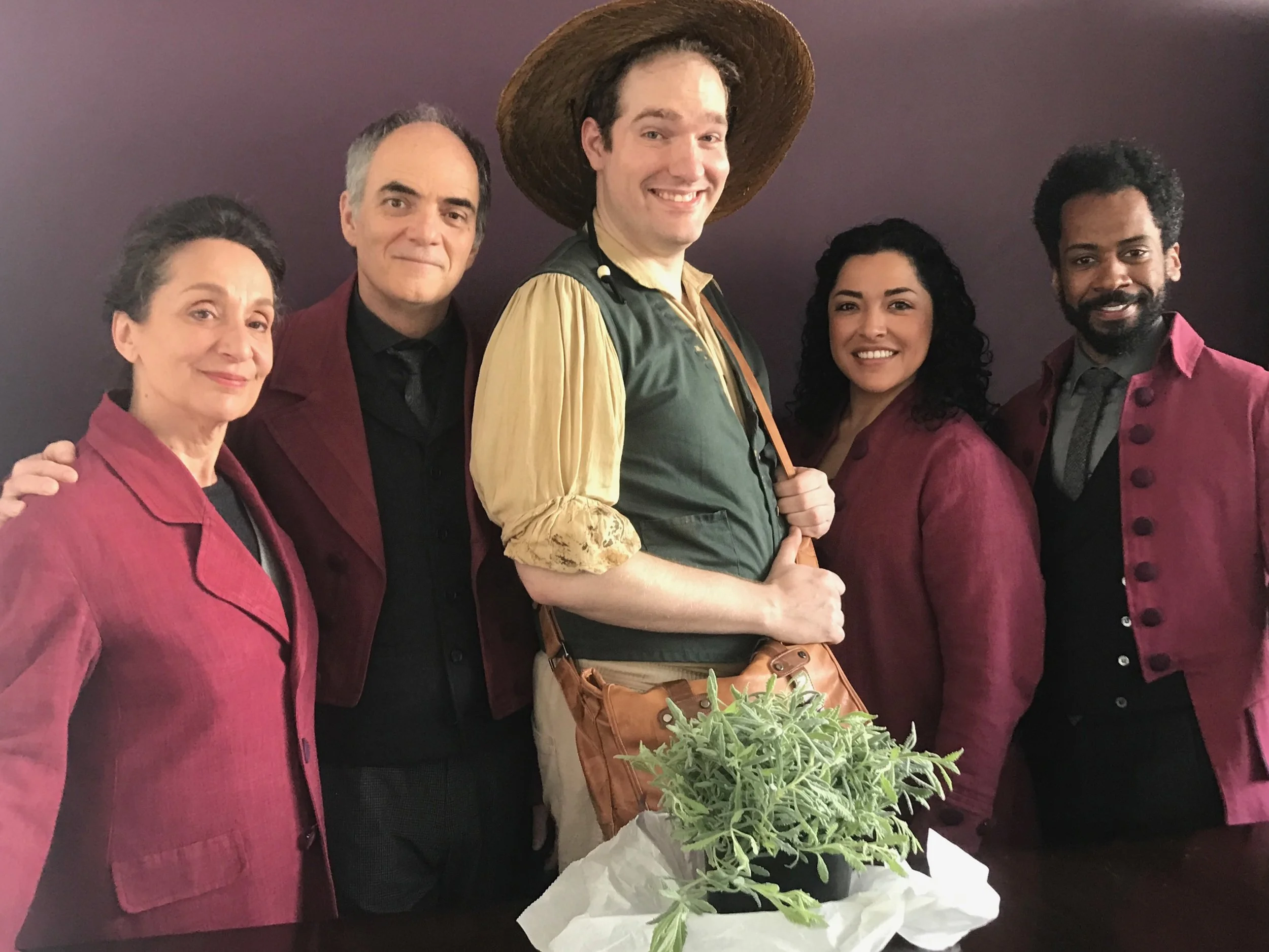 Left to Right: Phyllis Kay, Eric Hissom, Johnny Weissgerber (John Ousley), Jacqueline Correa and Joshua David Robinson.