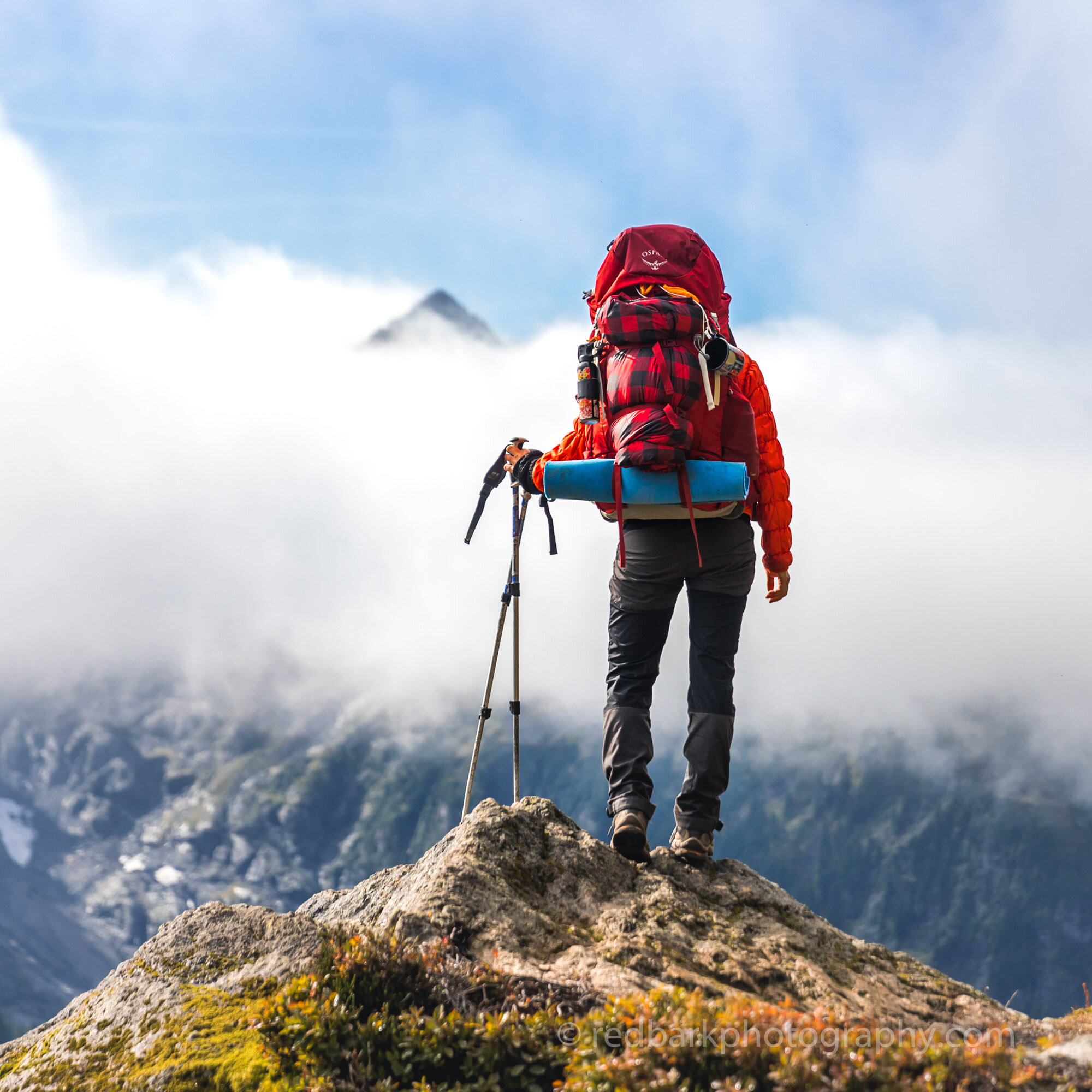 Mount Baker hiker Girl Inversion