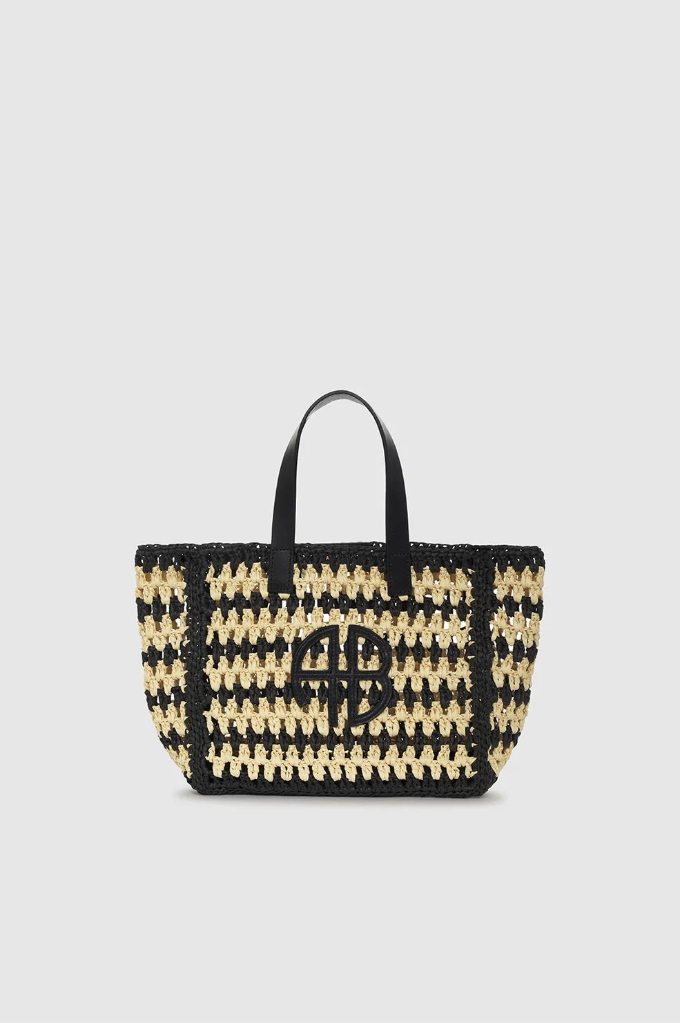Anine Bing Rio Small Logo-embossed Woven Tote Bag in Natural