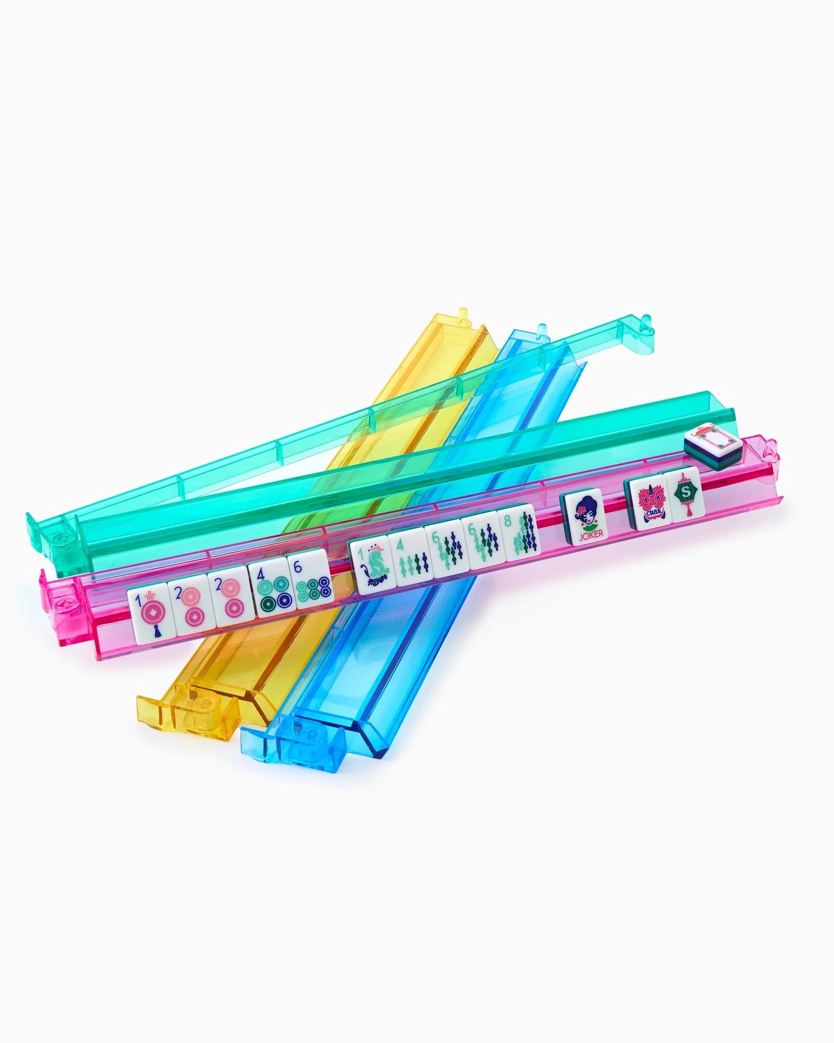Oh My Mahjong Multicolor Acrylic Rack & Pusher Set