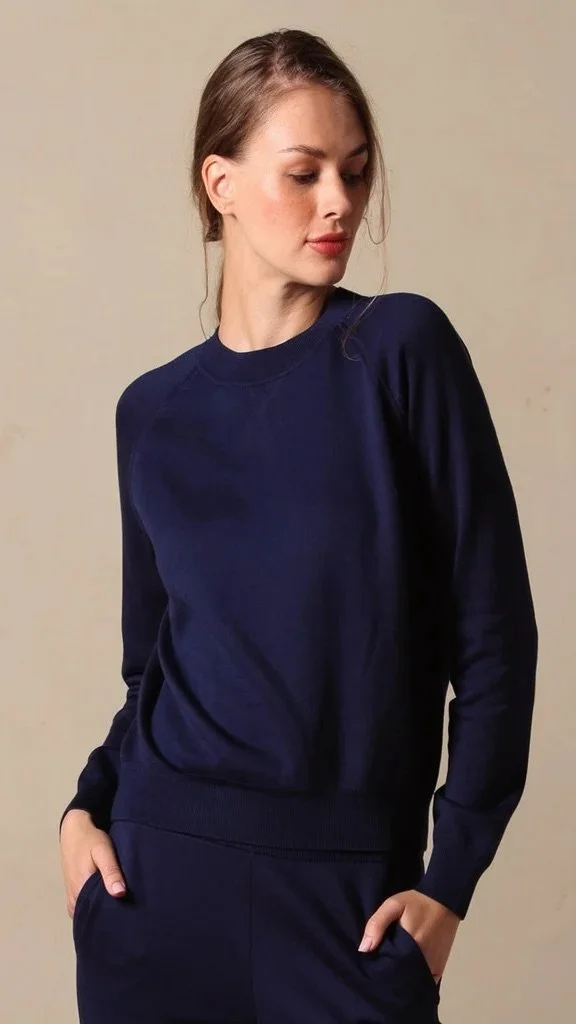 Minnie Rose Supima Cotton Cashmere Raglan Sleeve Sweatshirt