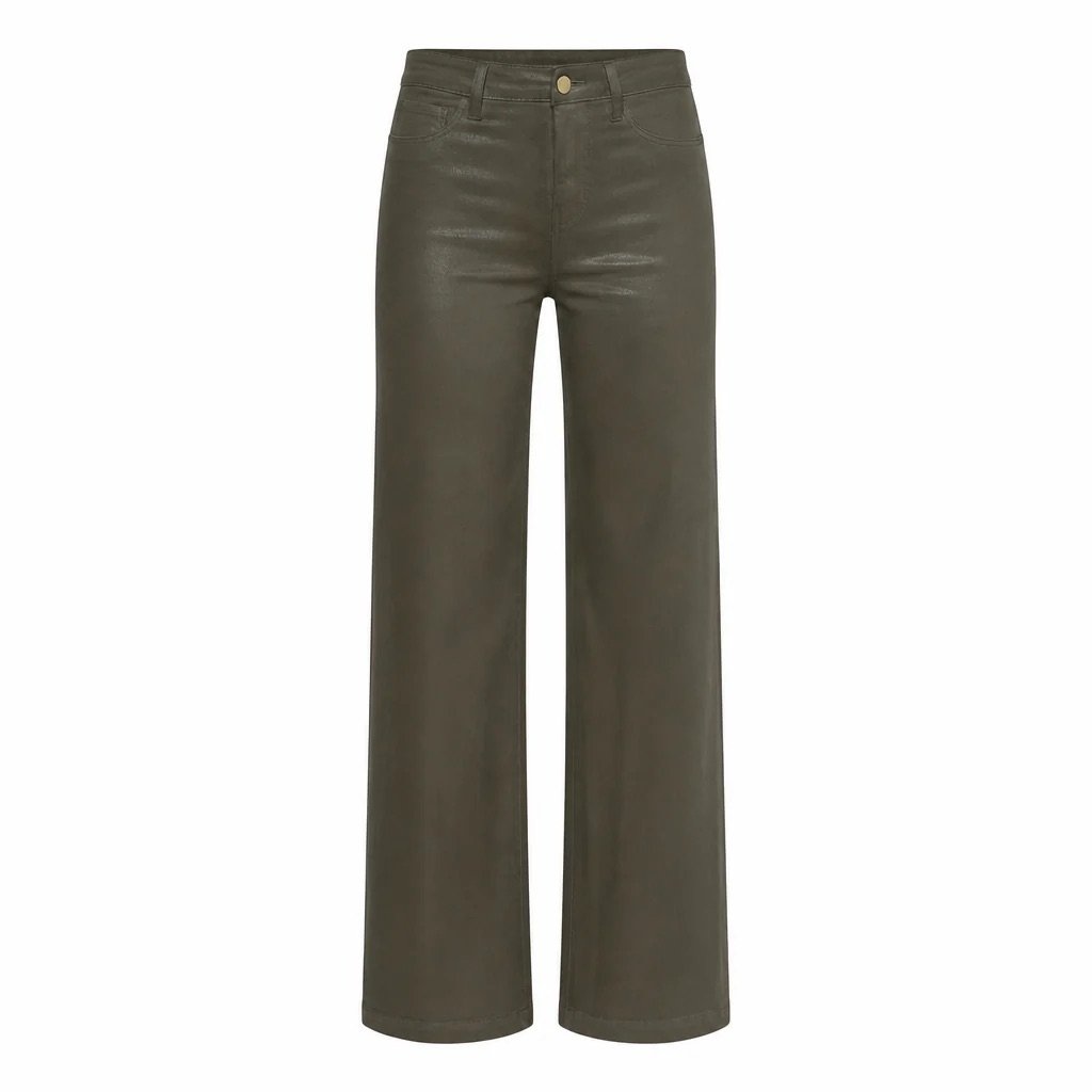 L'Agence Scottie Coated Wide-Leg Jean