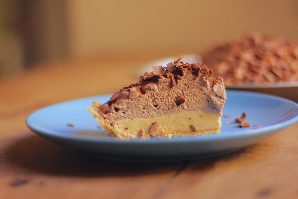 Peanut Butter Pie with Chocolate Whipped Cream