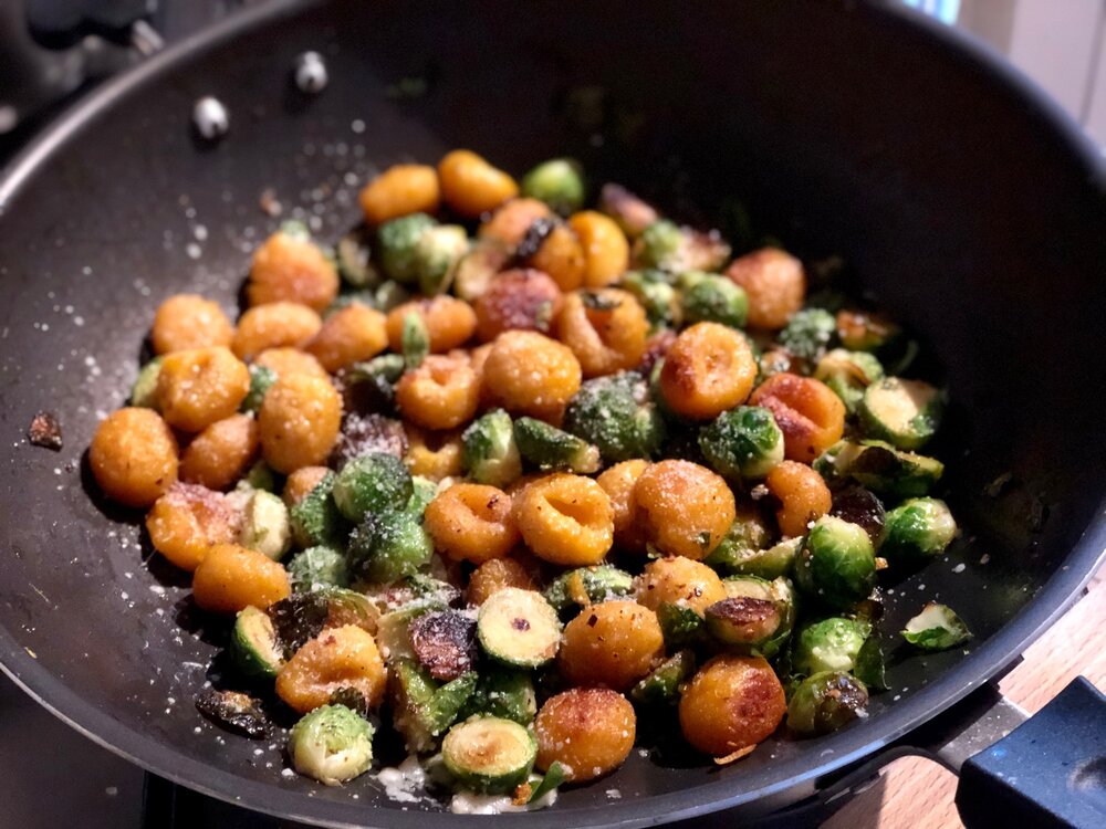 Crispy Gnocchi and Brussels Sprouts