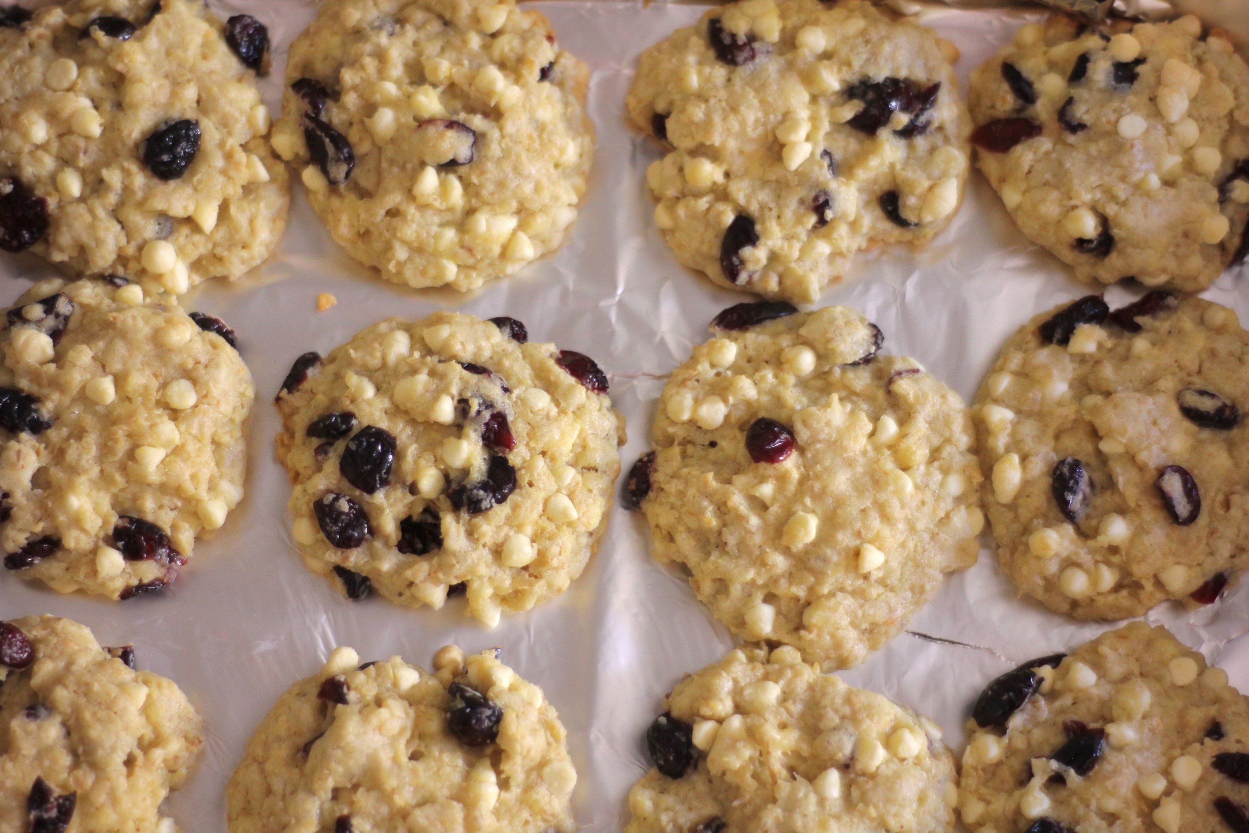 White Chocolate Cranberry Oatmeal Cookies