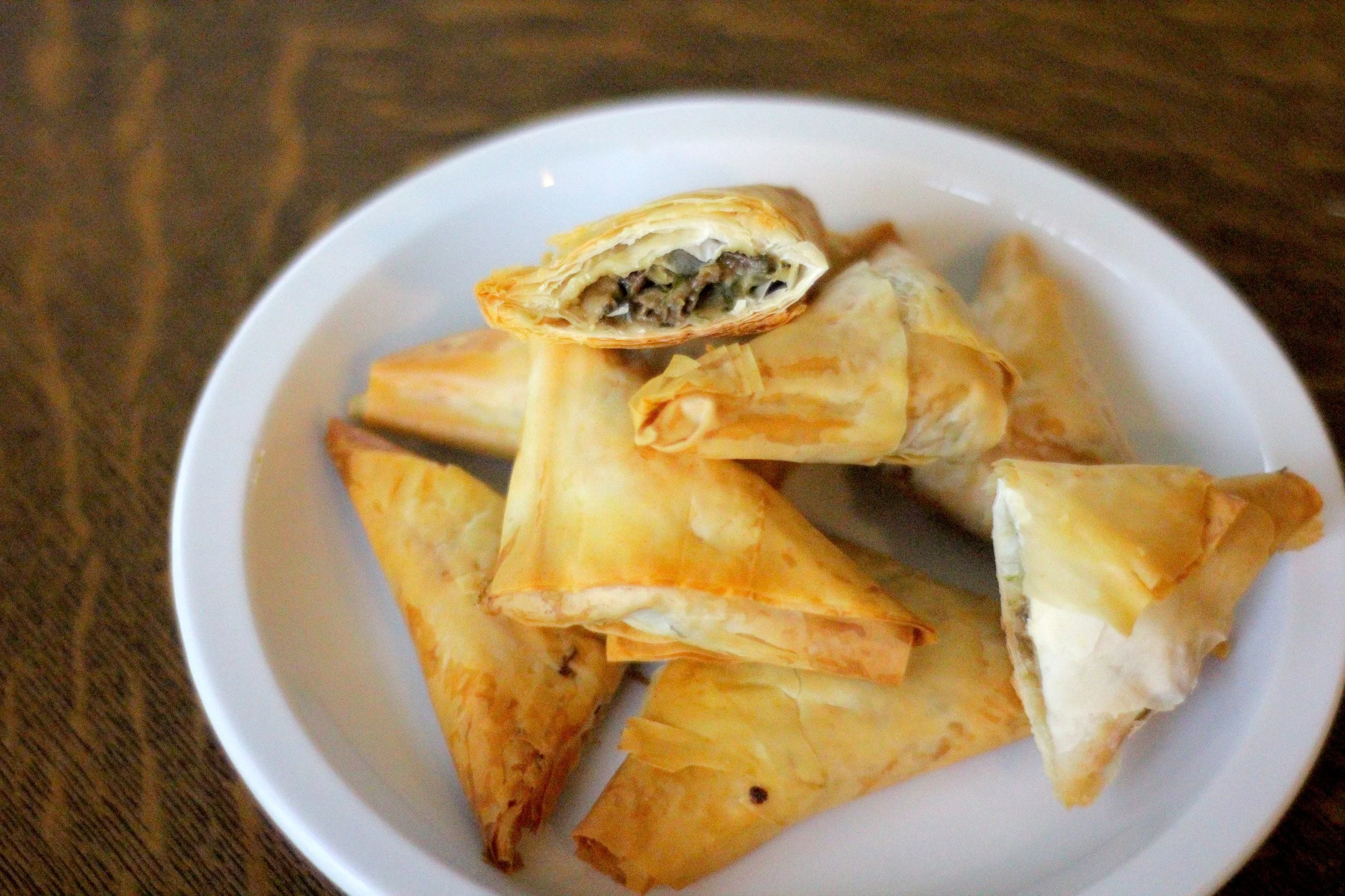 Leek and Morel Mushroom Phyllo Pies