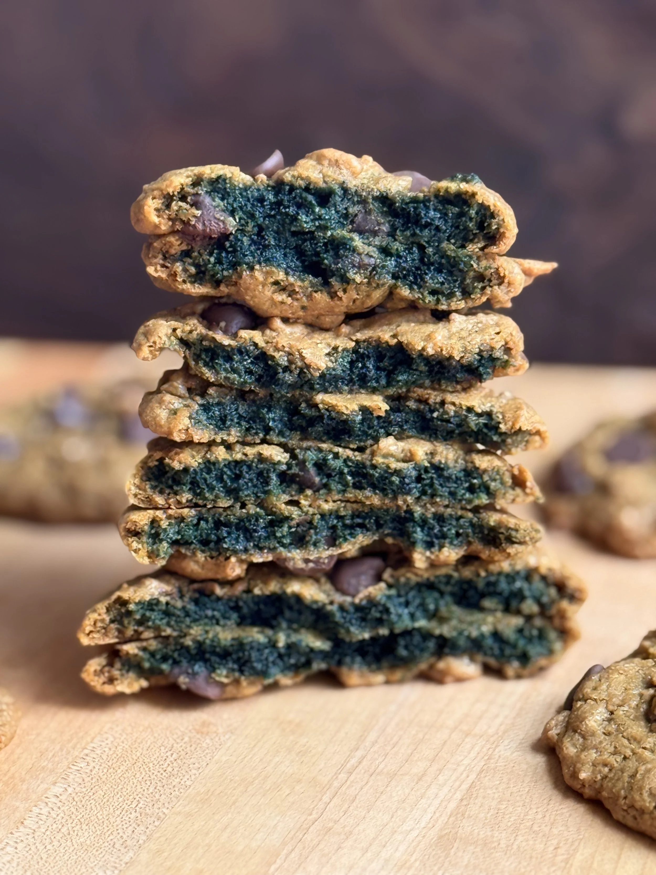 Green Sunflower Butter Chocolate Chip Cookies