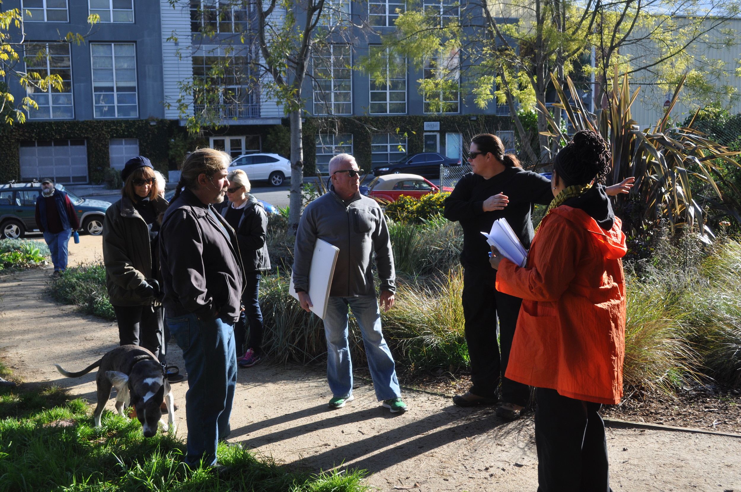 GBD members discussing a neighborhood park.