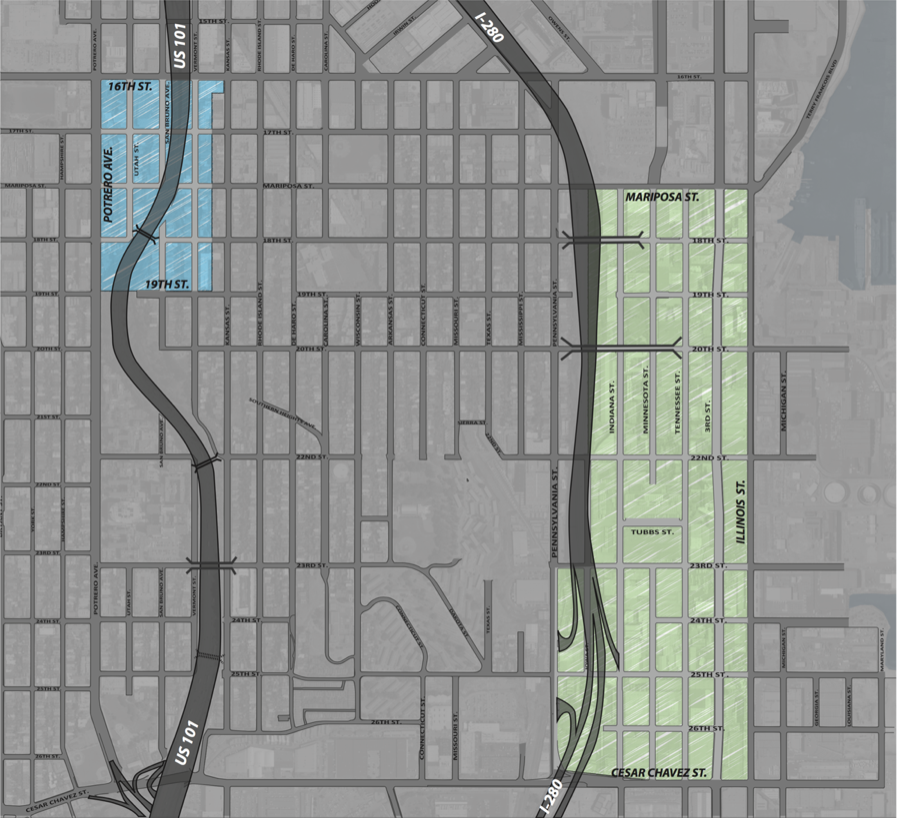 Zone I in green and Zone II in blue.