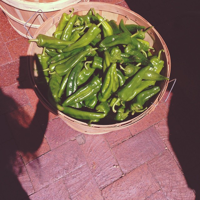 Hatch green chiles from the Santa Fe Farmer's Market