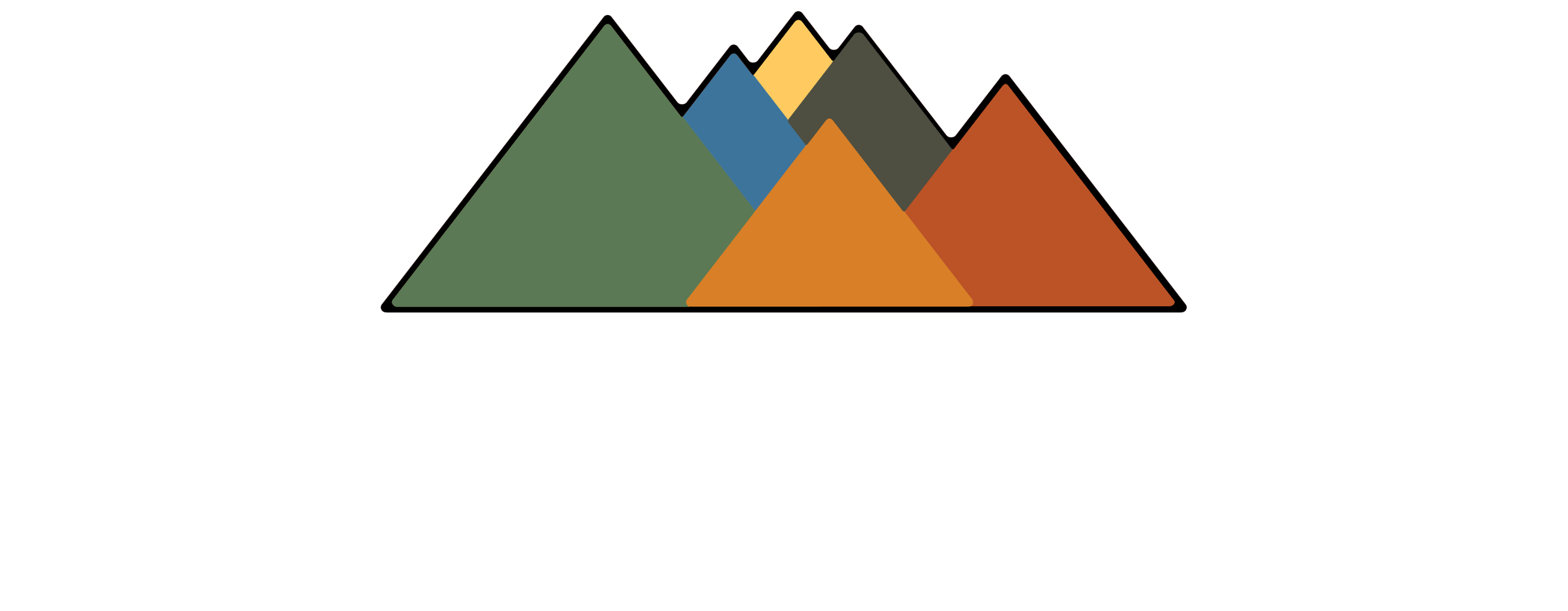 Logo for John's Driveway Sealing featuring a mountain range outline and text indicating established in 2015