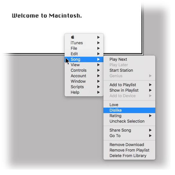  When I invoke MenuMate while using iTunes, its entire menu bar appears beneath the cursor.   