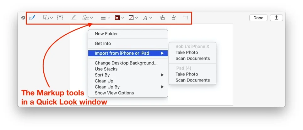 This is the Markup toolbar, as seen in a Quick Look window.