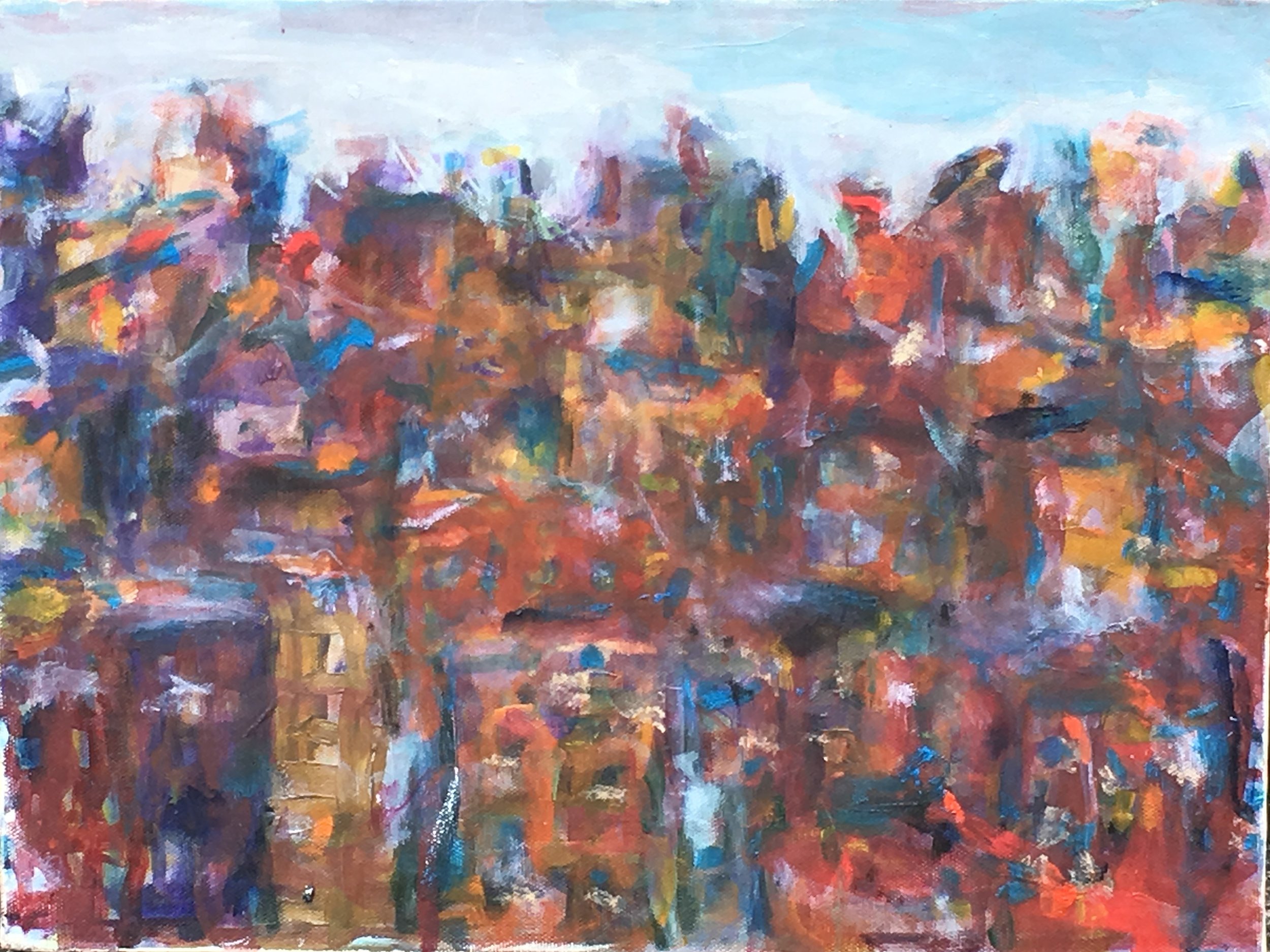 Kristine Flannery_ My City in Twilight Study - Original 12 x 16 - Oil on Canvas.jpg