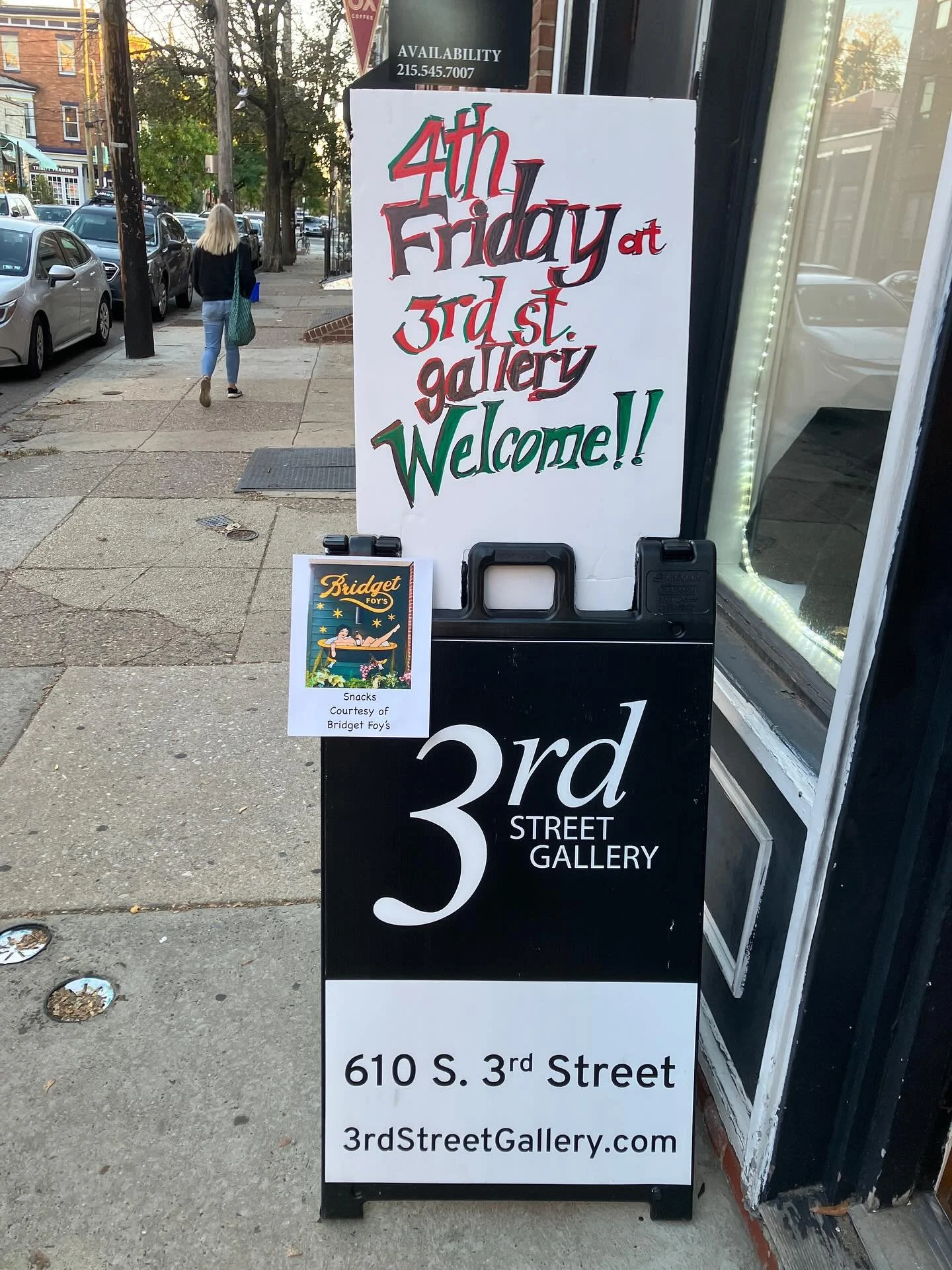 Open for Fourth Friday on South Street until 7:30pm.  Thank you @bridgetfoys for the snacks!