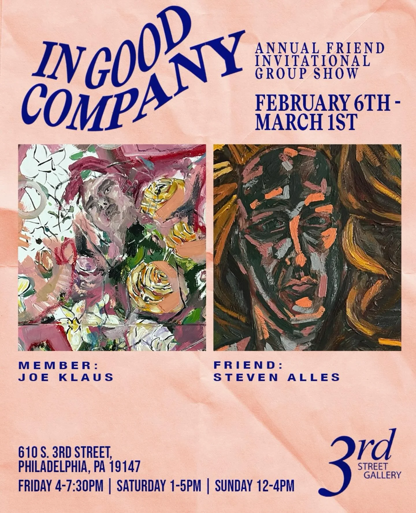 3rd Street Gallery is pleased to present &ldquo;In Good Company&rdquo;, our annual Friends Invitational Group Show, on view from February 6 through March 1, 2026. This beloved yearly exhibition brings together a dynamic group of artists connected to 