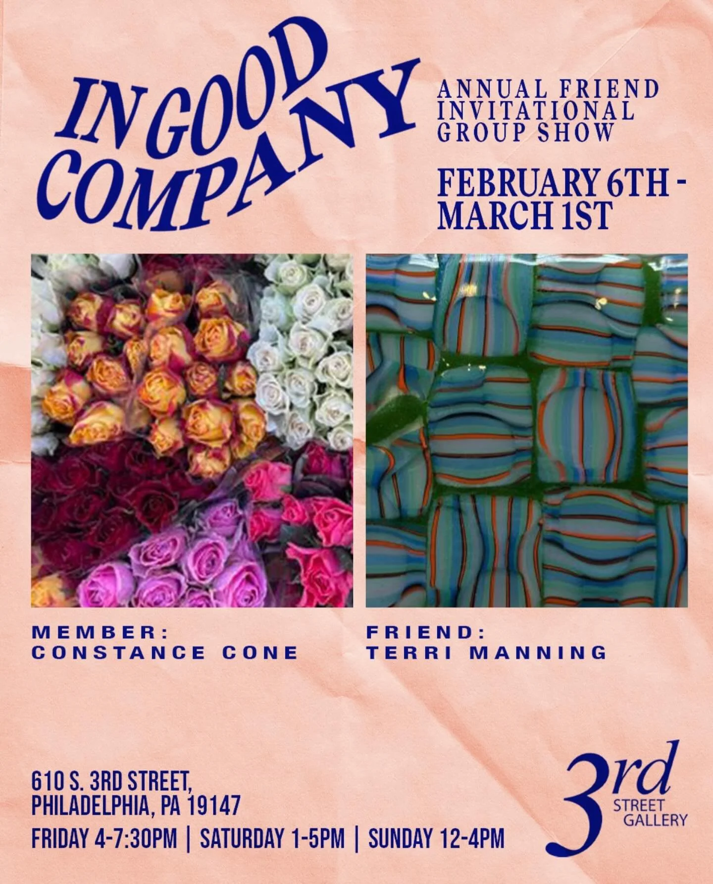 3rd Street Gallery is pleased to present &ldquo;In Good Company&rdquo;, our annual Friends Invitational Group Show, on view from February 6 through March 1, 2026. This beloved yearly exhibition brings together a dynamic group of artists connected to 