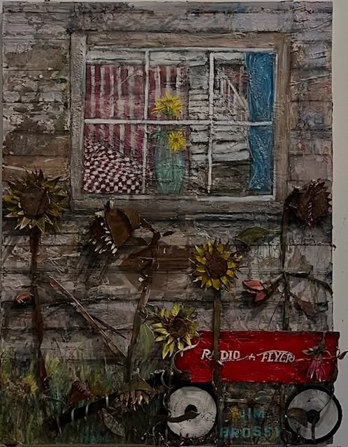 A few pieces from our current shows @jim_brossy_art &ldquo;Metal to the petal&rdquo; and @jklausart &ldquo;This is not the end for us&rdquo; two artists who central themes in their shows focused on repurposing materials to create something new. openi