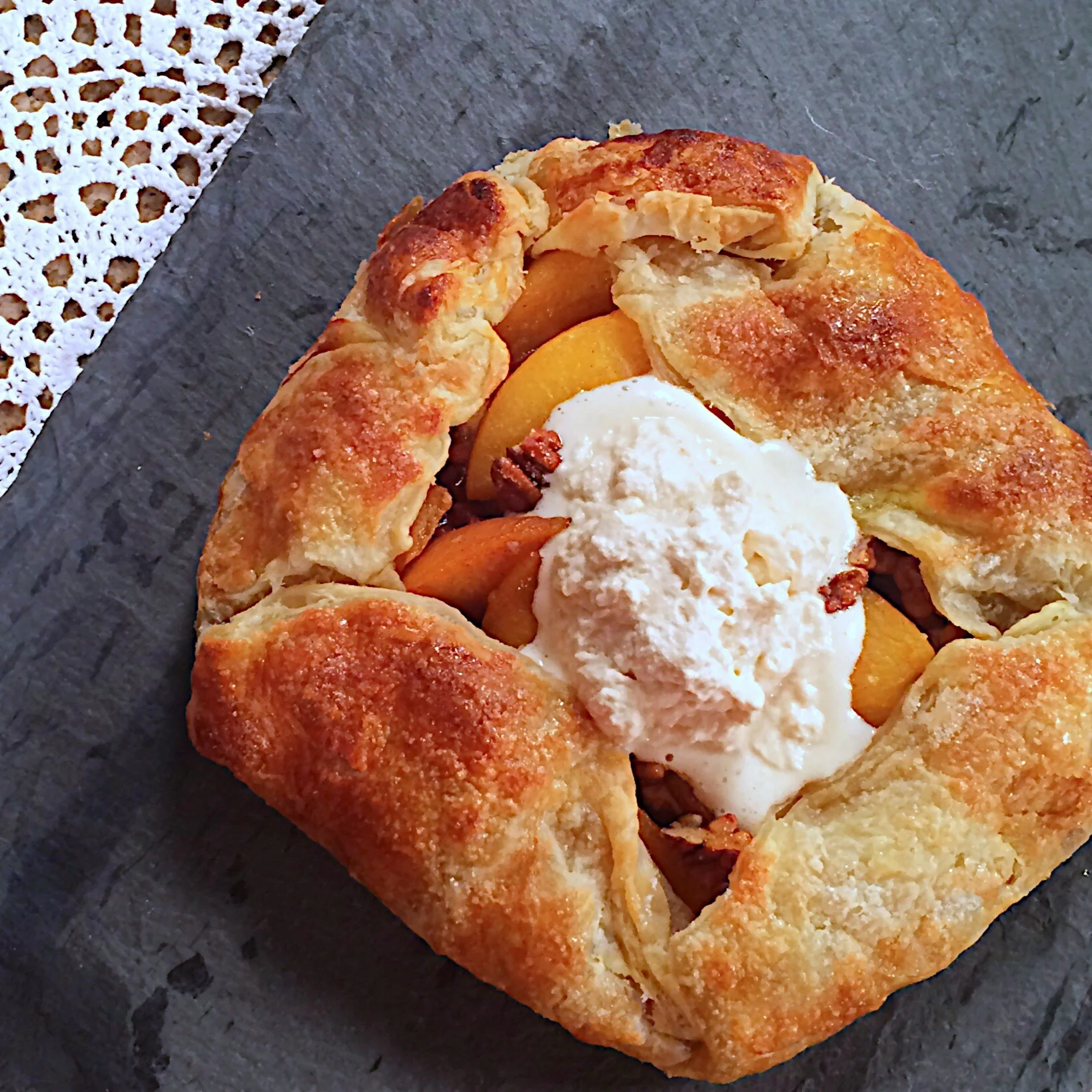 Andrea's Cooktales - Series 2, Episode 7 - Bourbon Peach-Pecan Galette w/ Maple Cream 