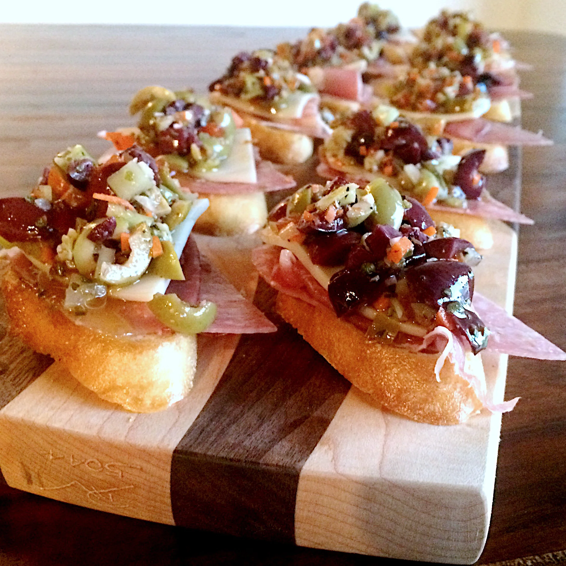 Muffaletta Crostini