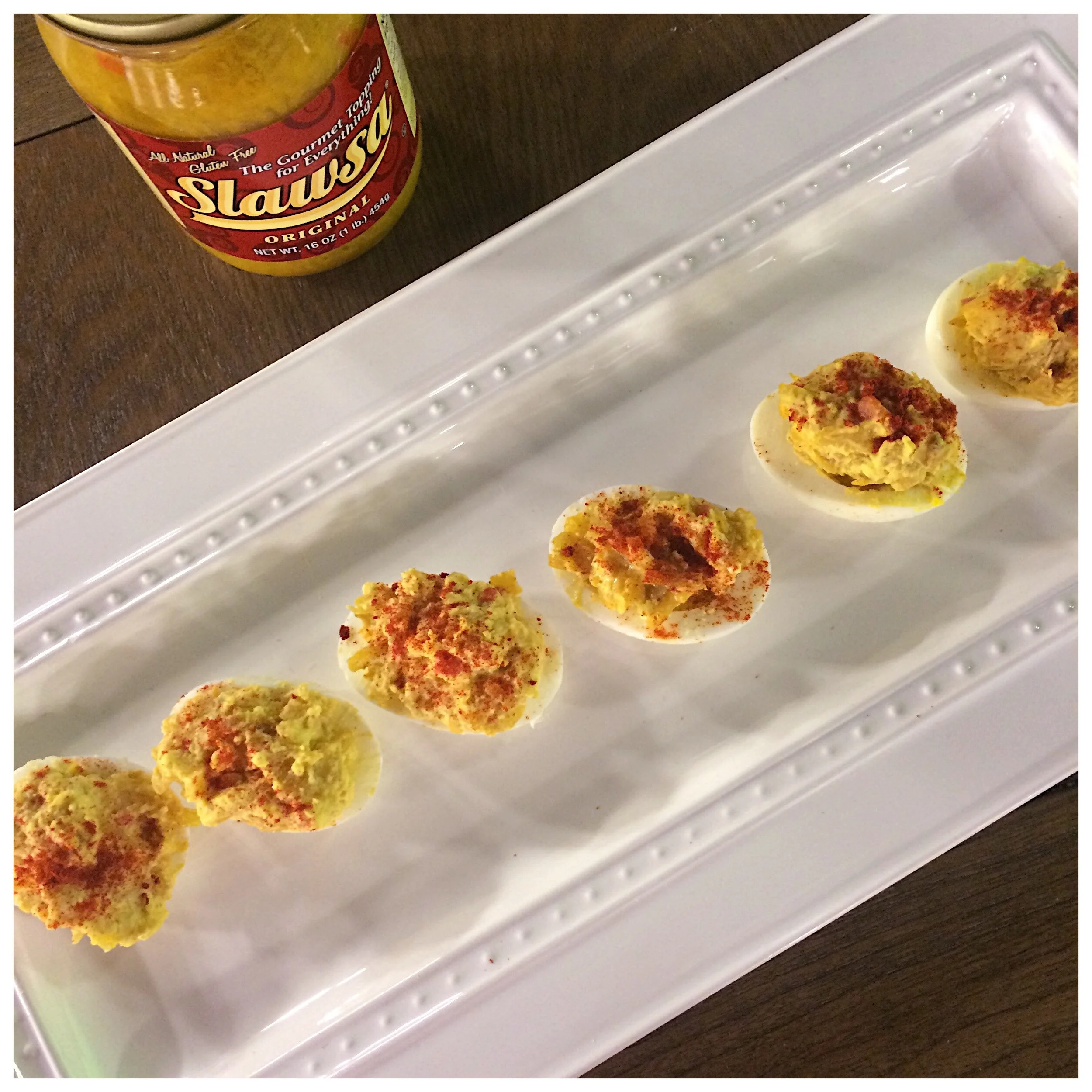 Slawesome Deviled Eggs