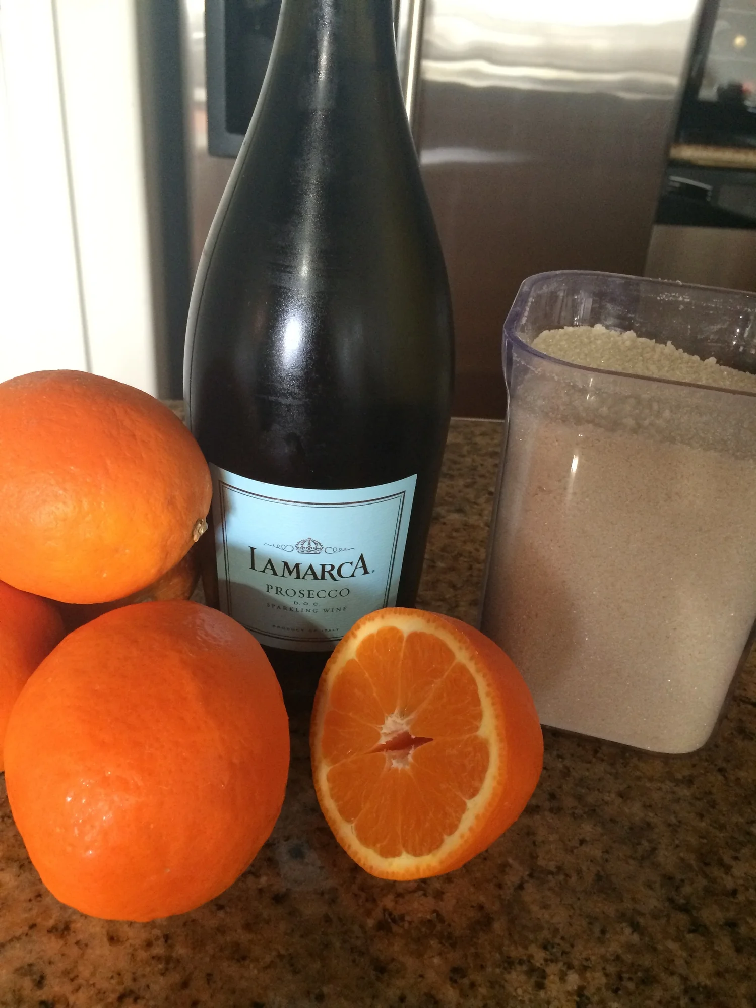 Mimosa with Fresh OJ and Citrus Sugar Rim