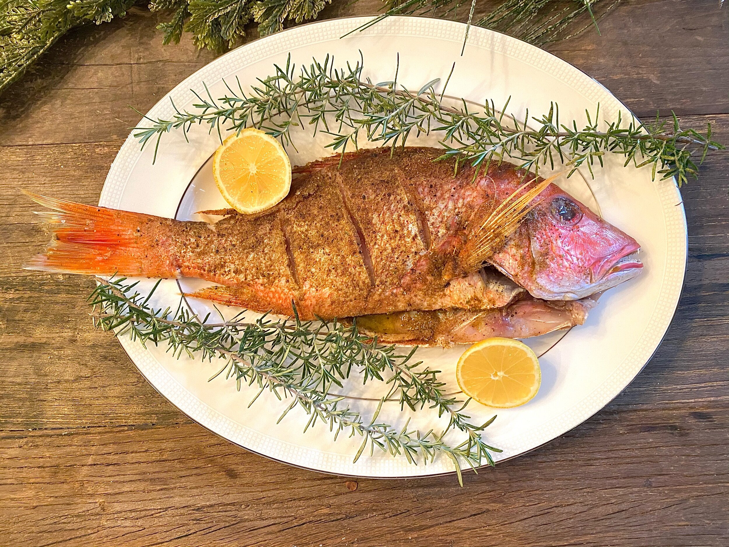 Easiest Whole Roasted Red Snapper — Andrea's Cooktales