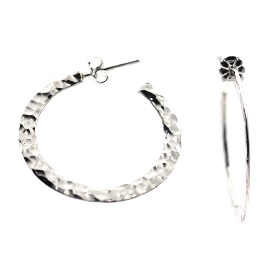 DASA Hammered Post Hoop Earrings