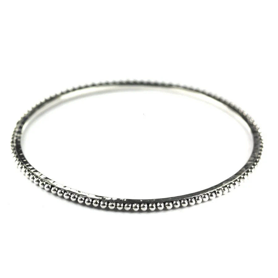 DASA Hammered Bead Bangle Bracelet