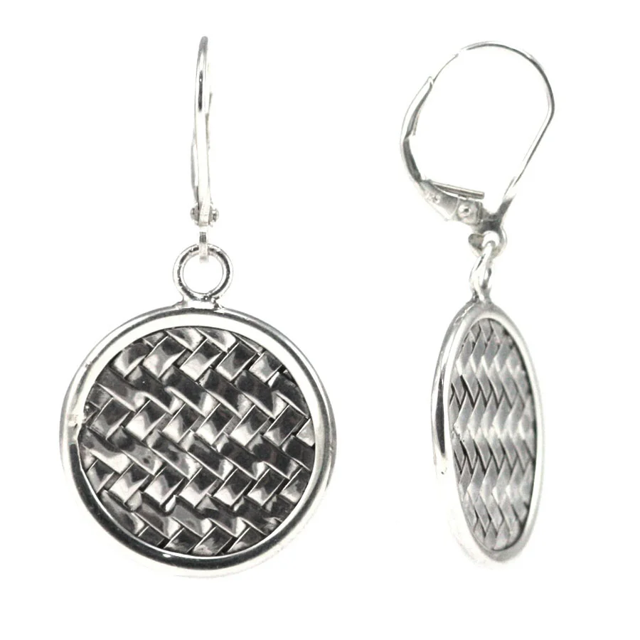 ANYA Woven Small Disc Earrings