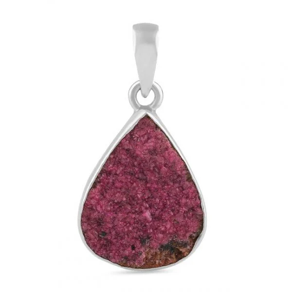 Cobalt Calcite Druzy Pear Pendant