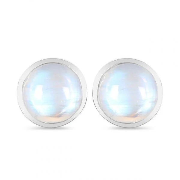 Rainbow Moonstone Stud Earrings
