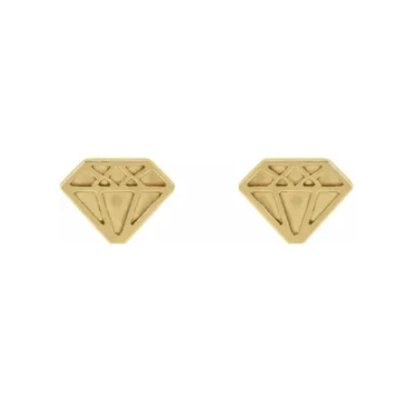 The Gem Shop 14k Yellow Gold "Diamond" Earrings