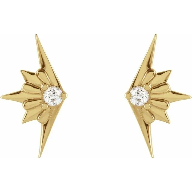 Diamond Starburst Stud Earrings