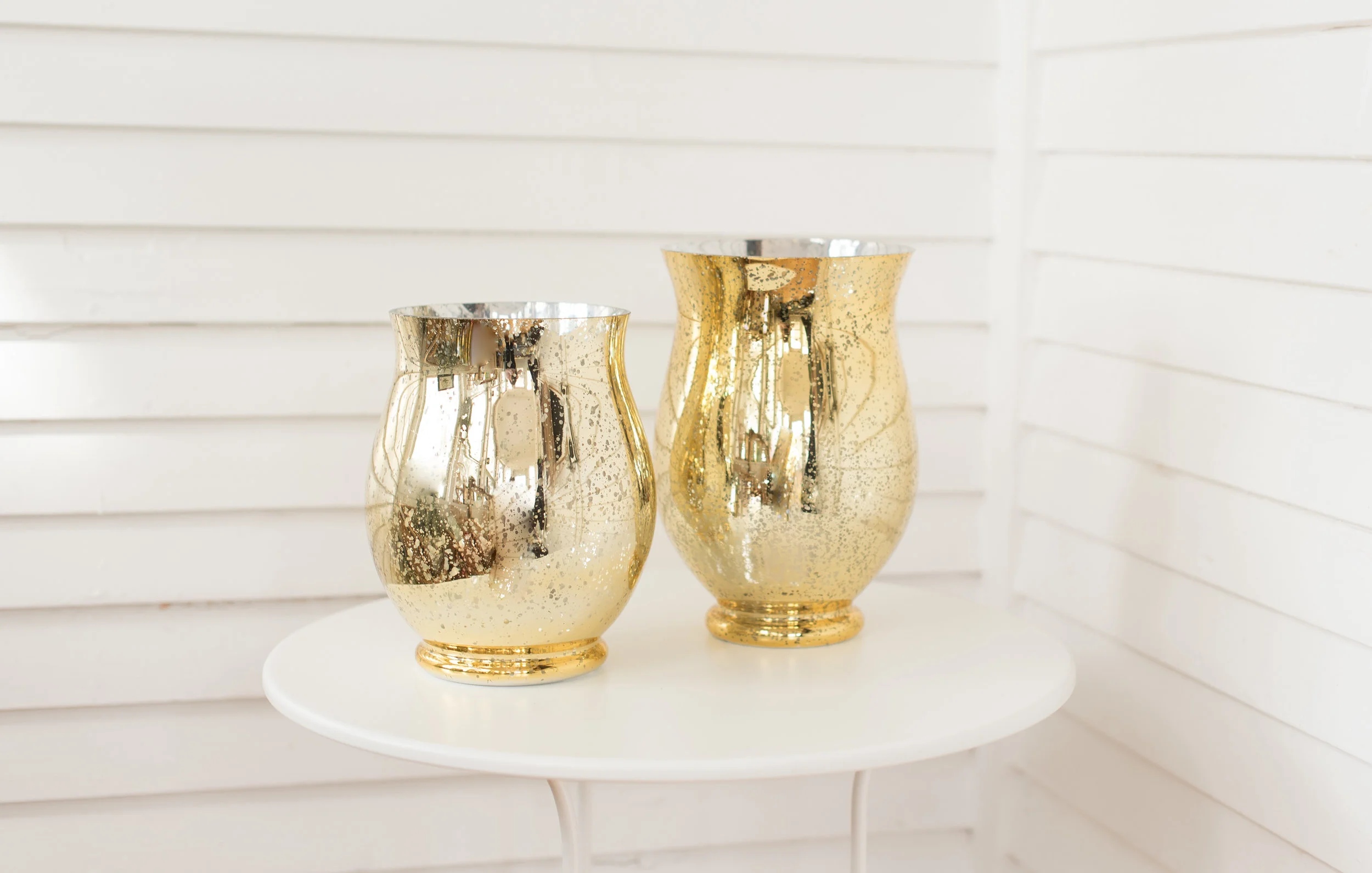 Large gold mercury vases