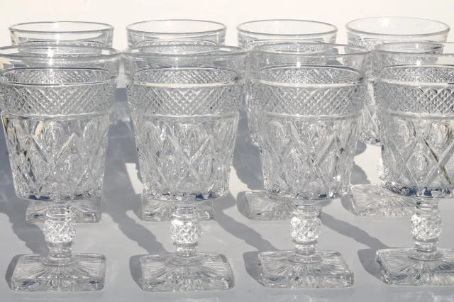 Clear water goblets