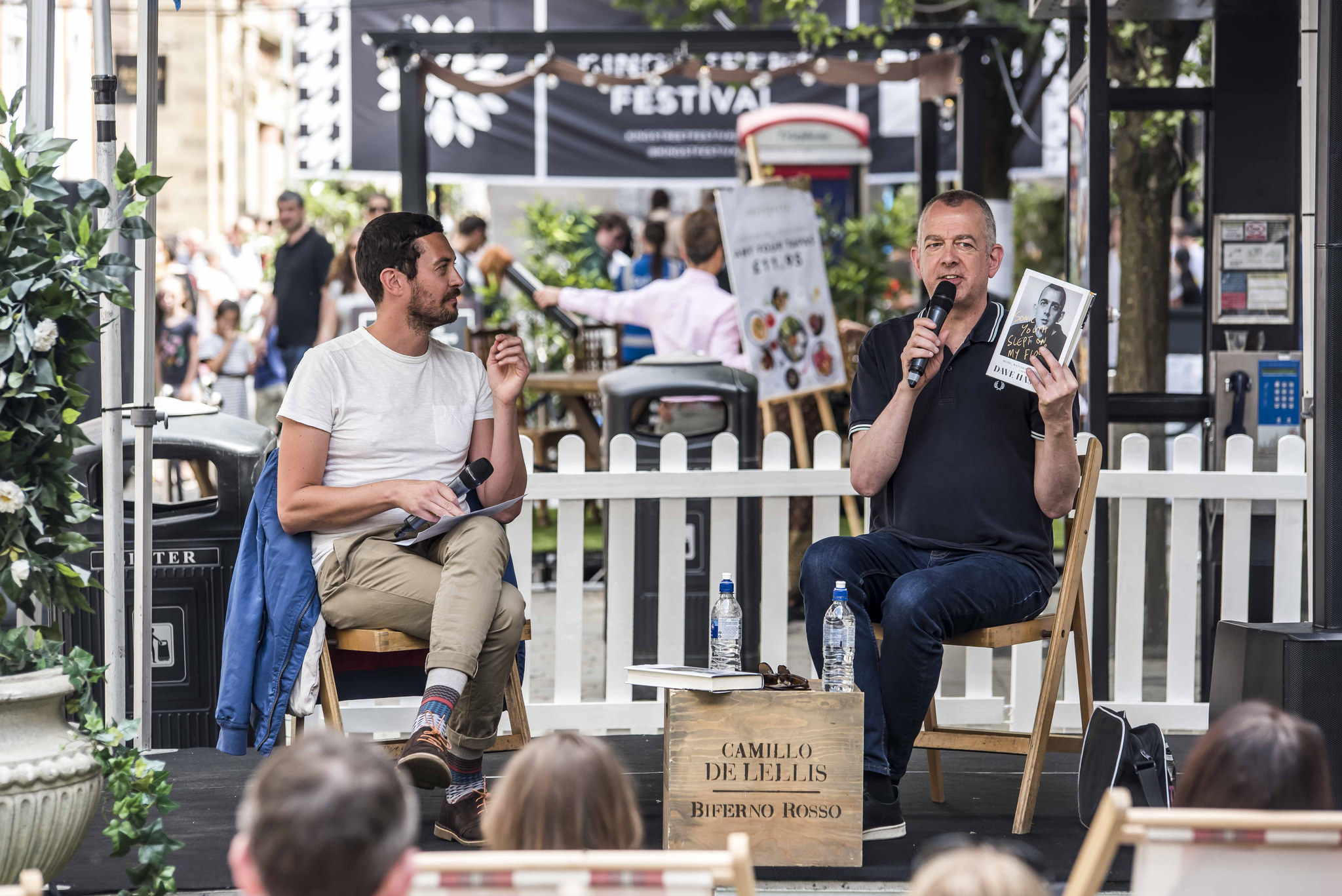 Interviewing author and DJ, Dave Haslam.