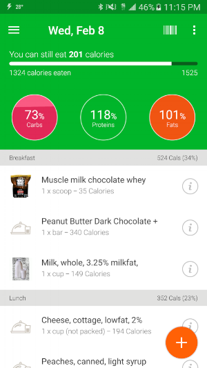 A sampling of recording my food. Laboriuos, but eye opening. 