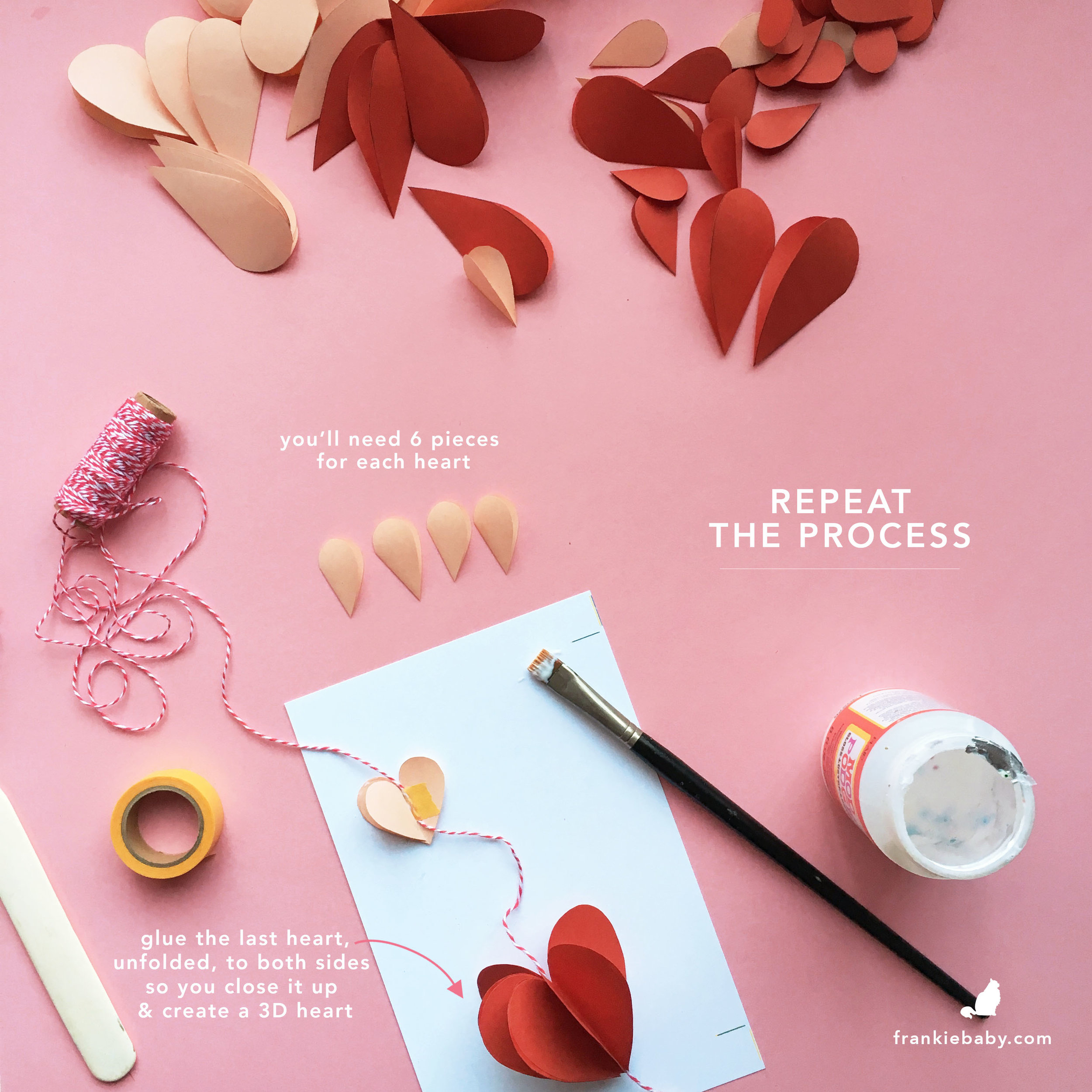 DIY paper garland with hearts - A Wonderful Thought