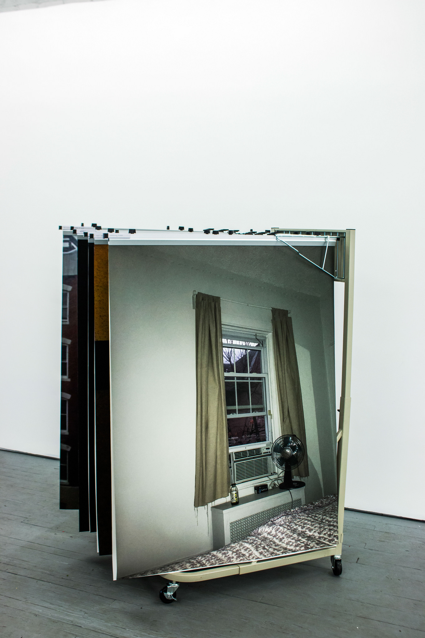  Tzirel Kaminetzky’s “Soft Archive,” a sculpture of large scale iPhone photos that are at once stunning and mundane, and Sarah Brewington’s “Present,” a nonspecific cityscape constructed from images on mirrors captured on expired film, scanned and pr