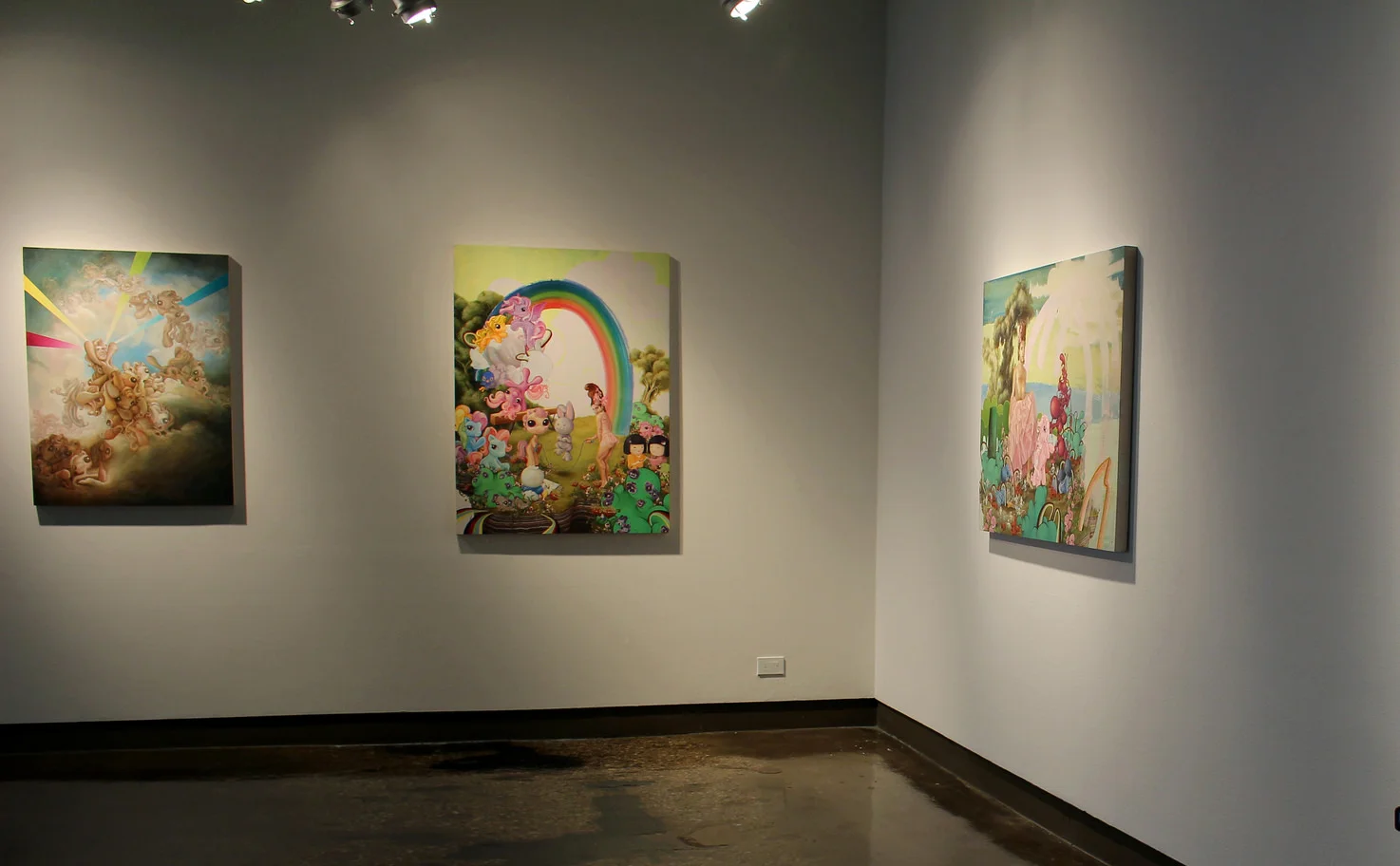 JD Raenbeau’s Swarm and Playtime borrow from historical painting styles and contemporary commodity imagery to enact a folding-over and revision of historical time.