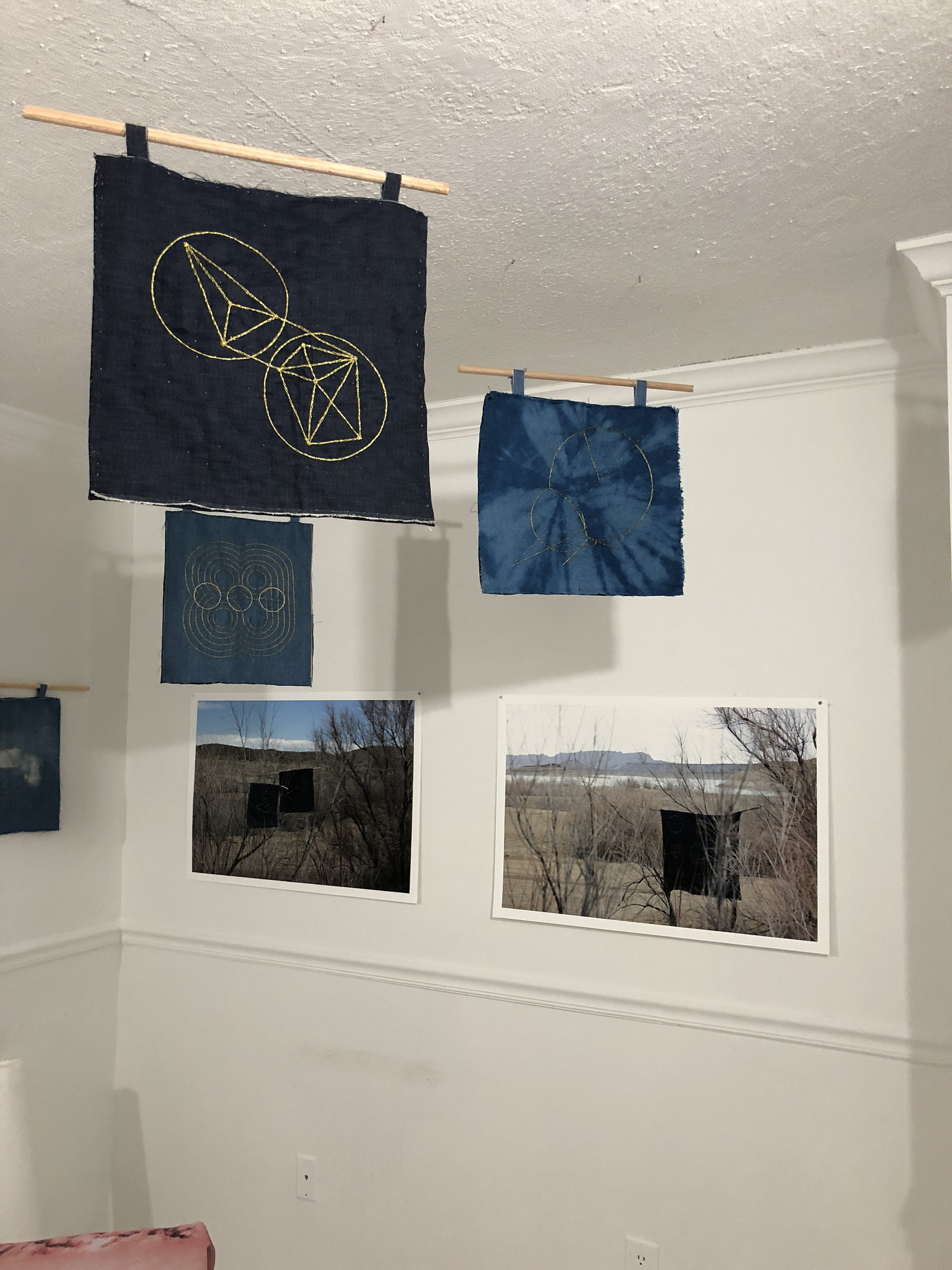 Sarah Sharp's Whole Earth Samplers use geometric imagery from the 1969 Whole Earth Catalogue to formally collage together idealized images of nature.