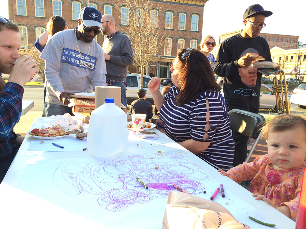 Macon, Georgia // Community potluck activating a vacant space