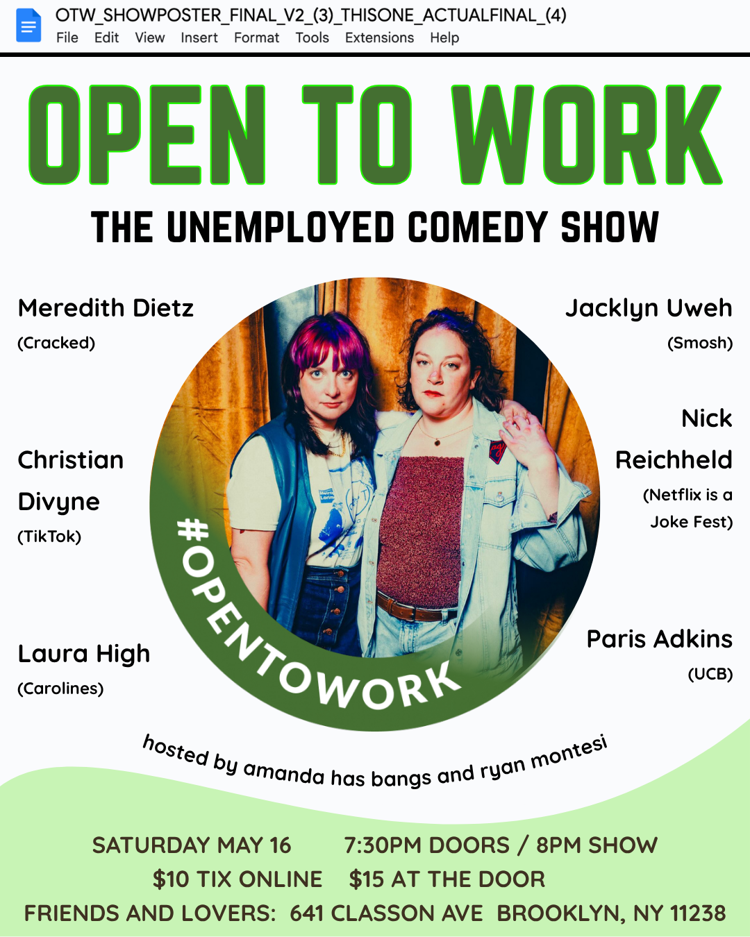 Open to Work: The Unemployed Comedy Show