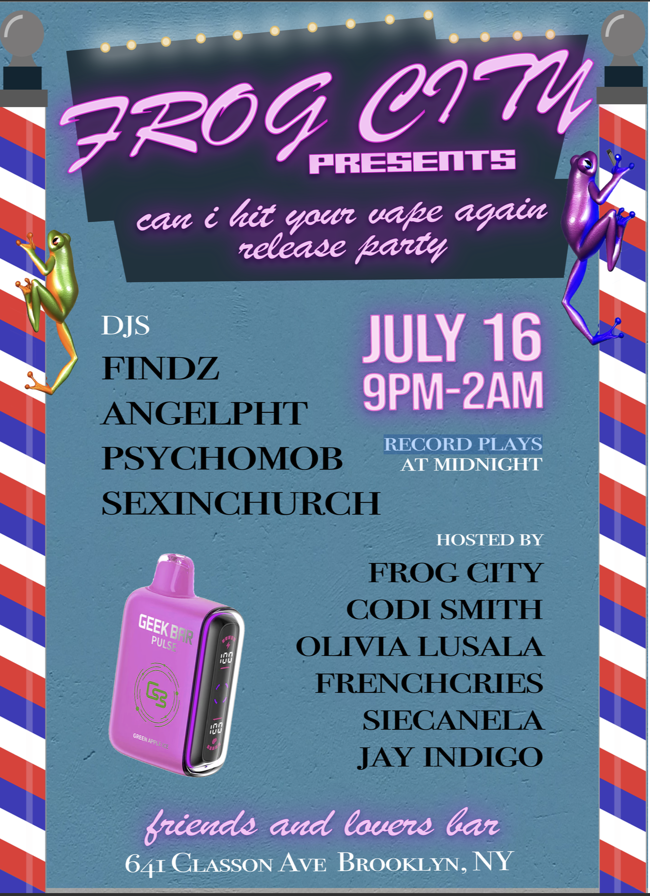 Frog city Presents: "Can I Hit Your Vape Again Release Party  