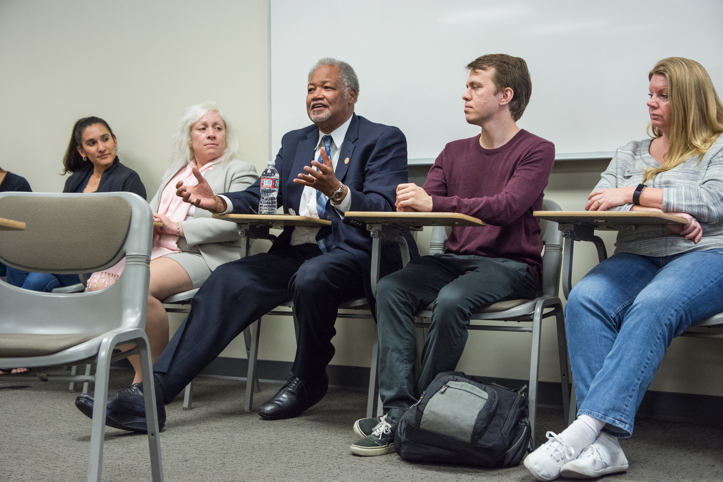 Superintendent Henry Shannon gives his perspective growing up under Jim Crow in the south. Photo by Jeanine Hill.