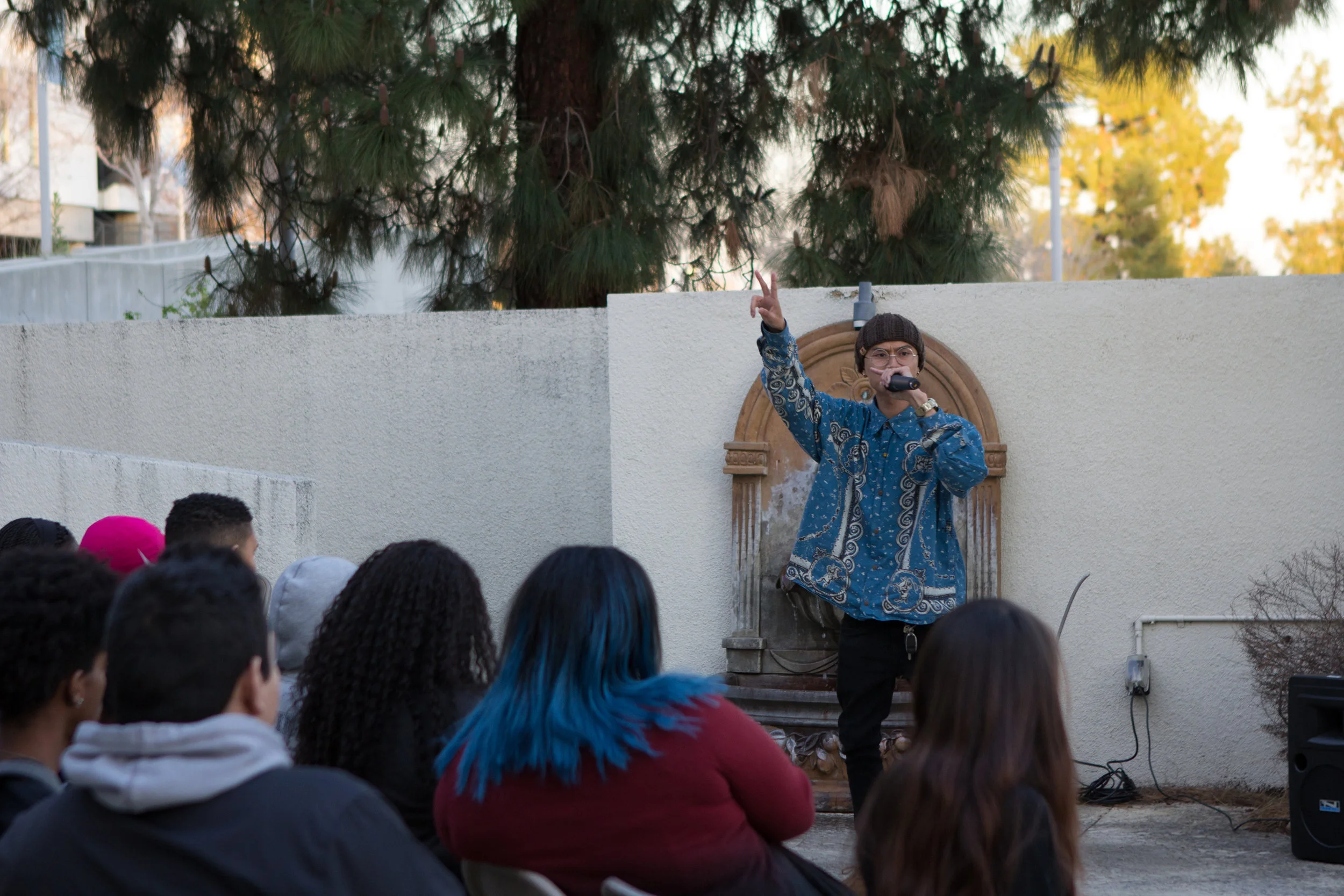 Regi Leviandra performing "Runaway" on Feb. 23. Photo by Christopher Santee. 