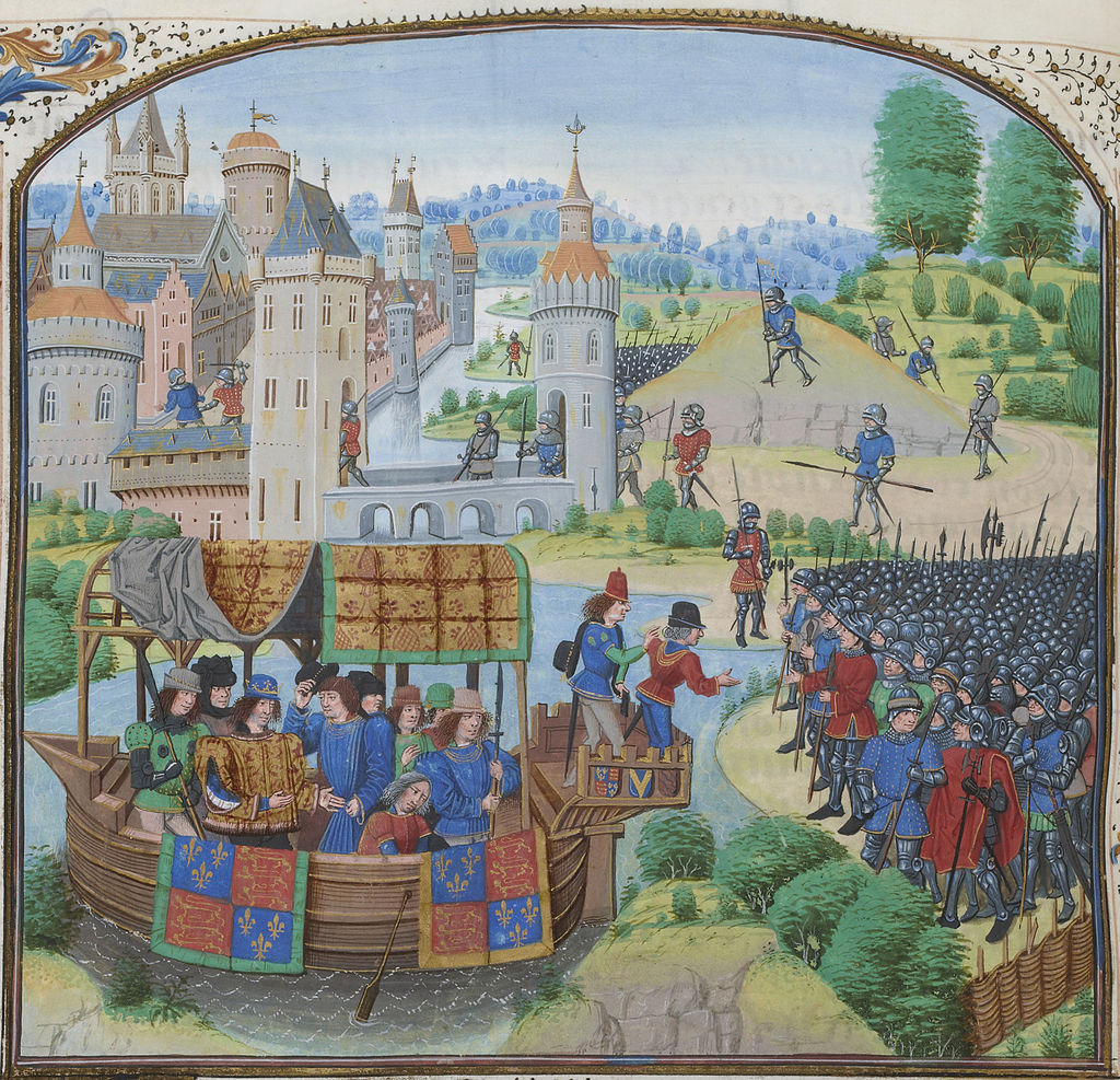 Richard II meeting with the rebels of the Peasants' Revolt of 1381. By Jean Froissart.